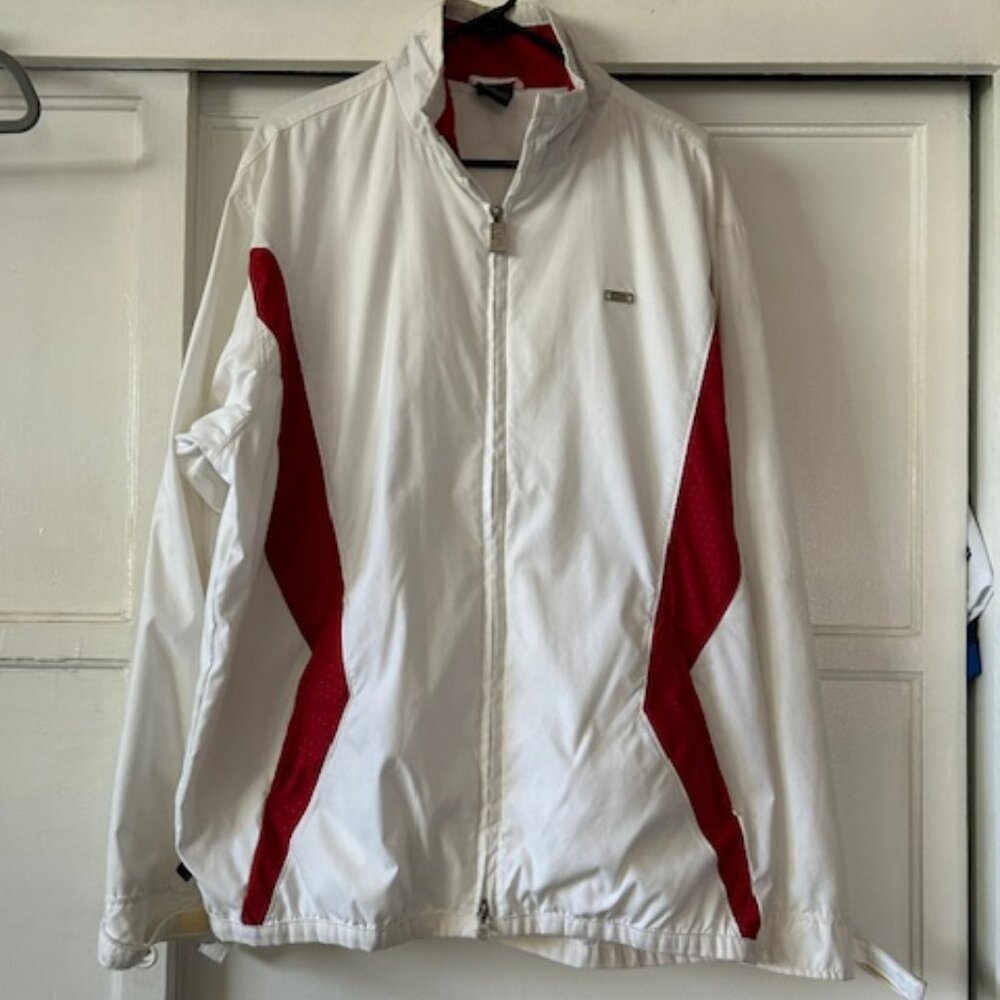 AF1 Air Force One Vintage Men's Jordan Jacket Windbreaker 2008 White Red Large